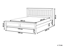Letto Legno di pino MAYENNE 180 x 200 cm Bianco