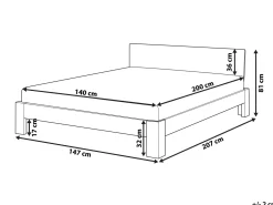 Letto Legno di pino ROYAN 140 x 200 cm Bianco
