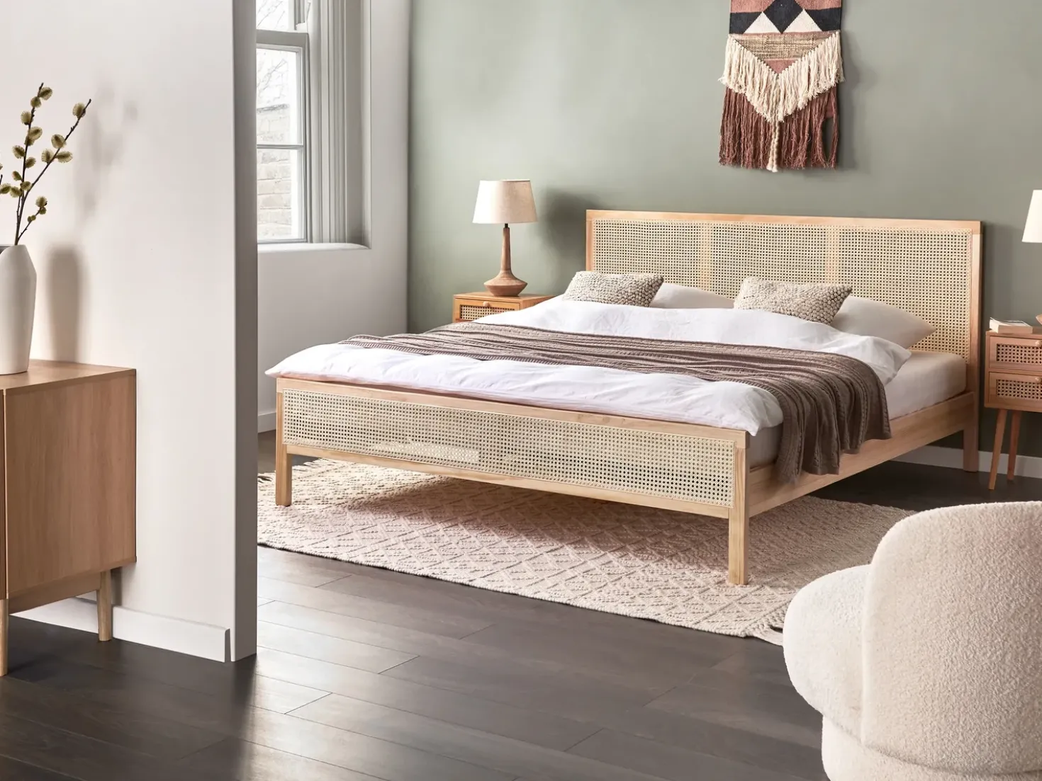 Letto Legno di pino SALERNAS 180 x 200 cm Marrone chiaro