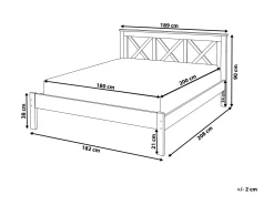 Letto Legno di pino TANNAY 180 x 200 cm Bianco