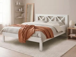 Letto Legno di pino TANNAY 180 x 200 cm Bianco