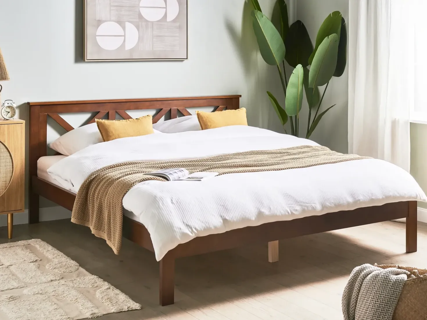 Letto Legno di pino TANNAY 180 x 200 cm Marrone scuro