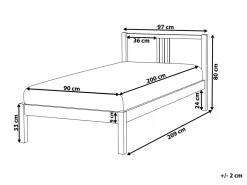 Letto Legno di pino VANNES 90 x 200 cm Bianco