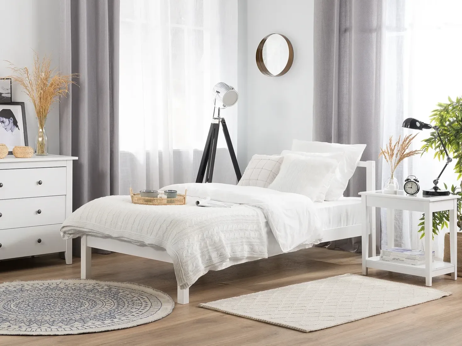 Letto Legno di pino VANNES 90 x 200 cm Bianco