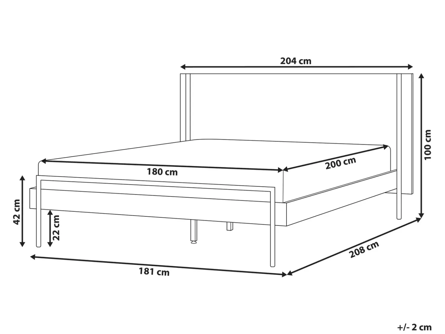 Letto LIBERMONT 180 x 200 cm Frasino scuro