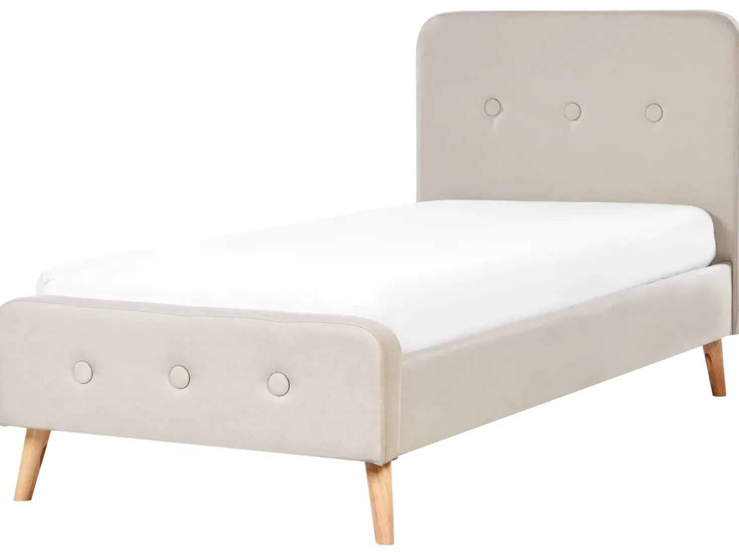 Letto Lino sintetico RENNES 90 x 200 cm Beige chiaro
