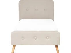 Letto Lino sintetico RENNES 90 x 200 cm Beige chiaro