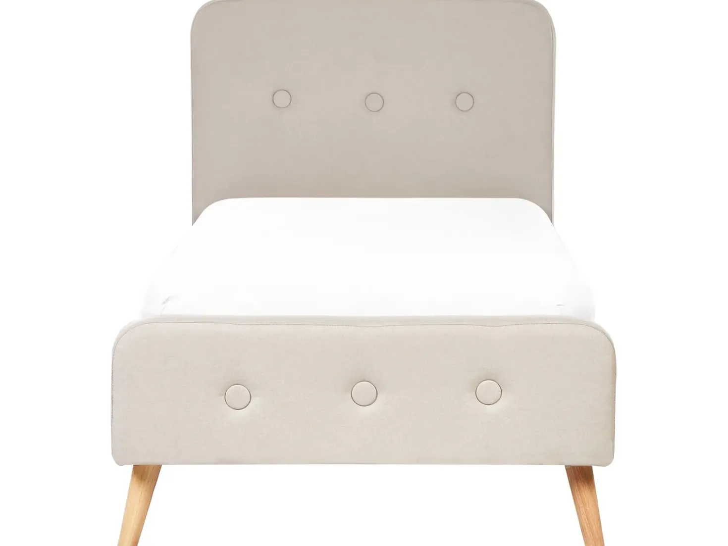Letto Lino sintetico RENNES 90 x 200 cm Beige chiaro