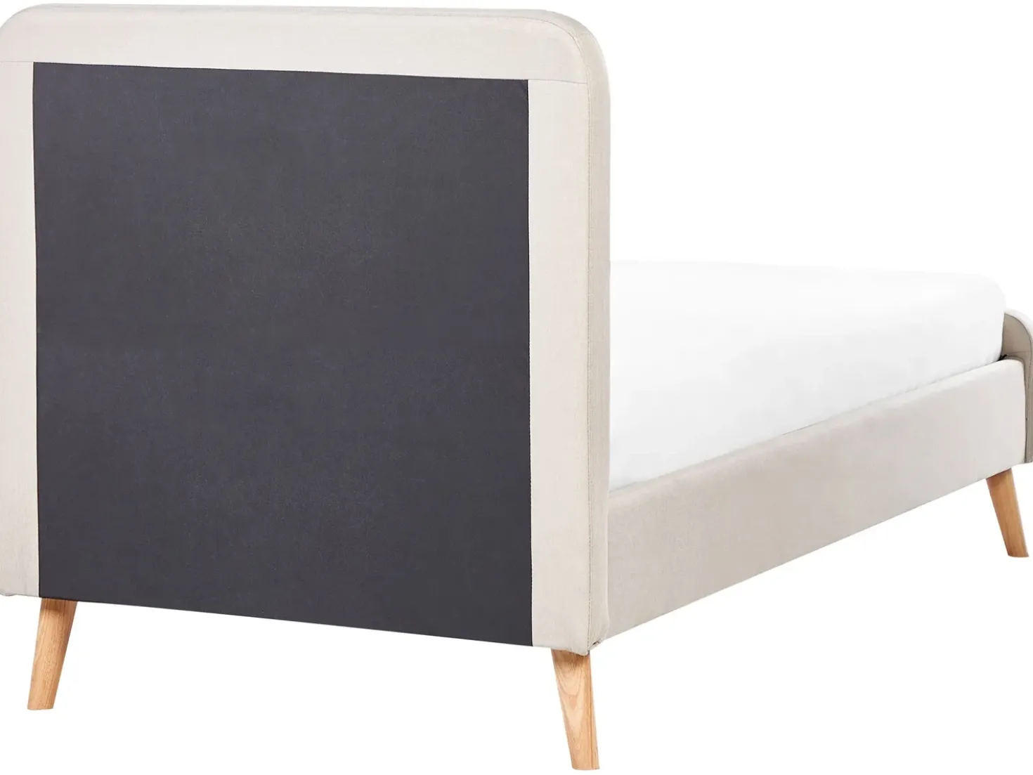 Letto Lino sintetico RENNES 90 x 200 cm Beige chiaro