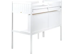 Letto matrimoniale alto con scrivania Legno di pino FOUCAMONT 90 x 200 cm Bianco