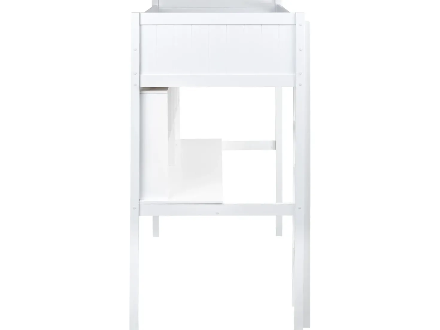 Letto matrimoniale alto con scrivania Legno di pino FOUCAMONT 90 x 200 cm Bianco