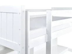 Letto matrimoniale alto con scrivania Legno di pino FOUCAMONT 90 x 200 cm Bianco