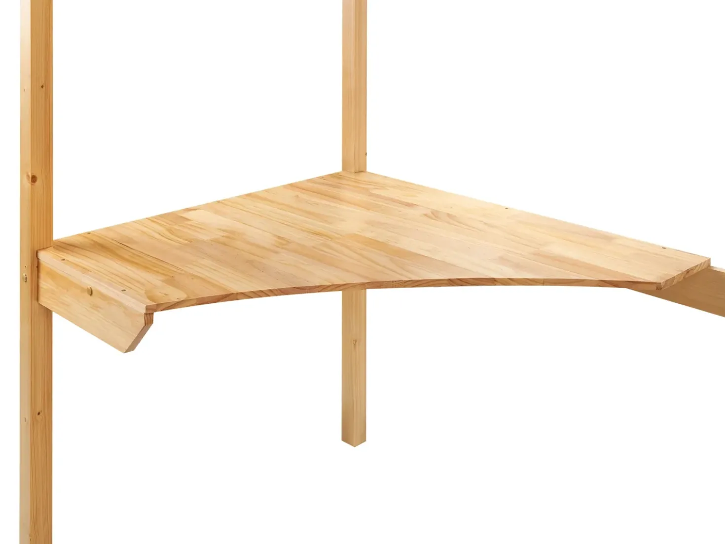 Letto matrimoniale alto con scrivania Legno di pino LOURY 90 x 200 cm Marrone chiaro