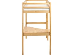 Letto matrimoniale alto con scrivania Legno di pino LOURY 90 x 200 cm Marrone chiaro