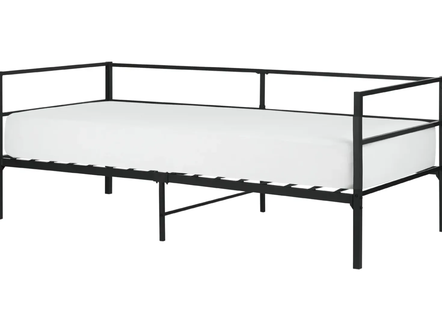 Letto Metallo BATTUT 90 x 200 cm Nero