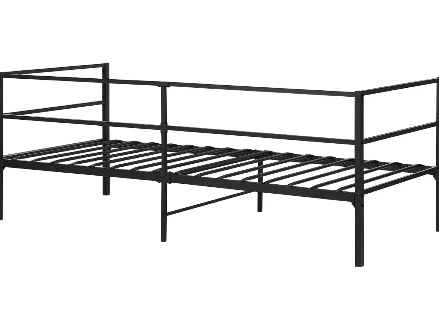 Letto Metallo BATTUT 90 x 200 cm Nero