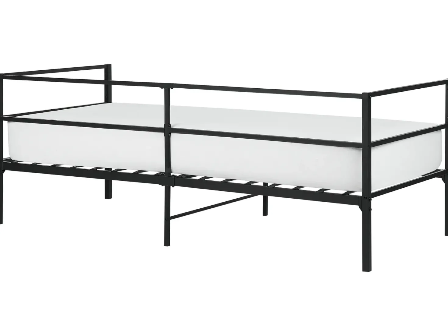 Letto Metallo BATTUT 90 x 200 cm Nero