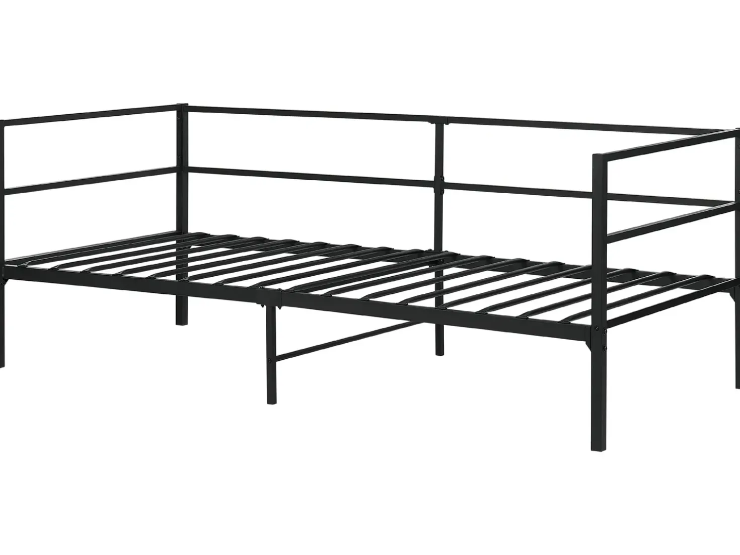 Letto Metallo BATTUT 90 x 200 cm Nero