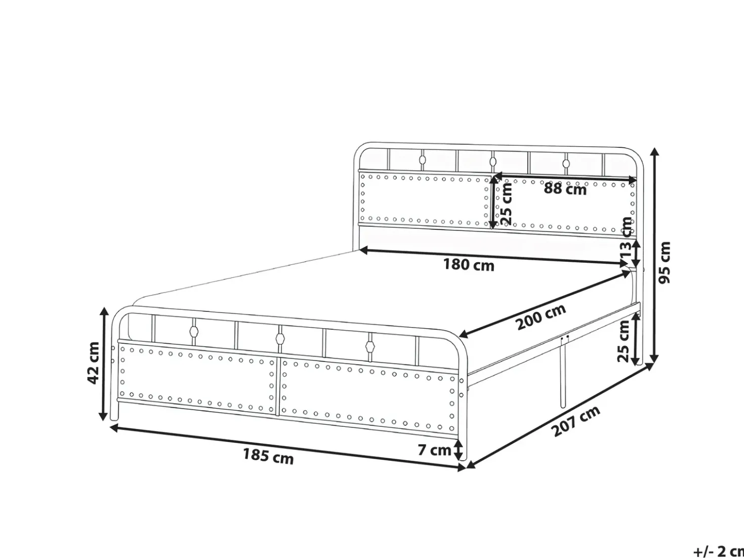 Letto Metallo BREUILLET 180 x 200 cm Nero
