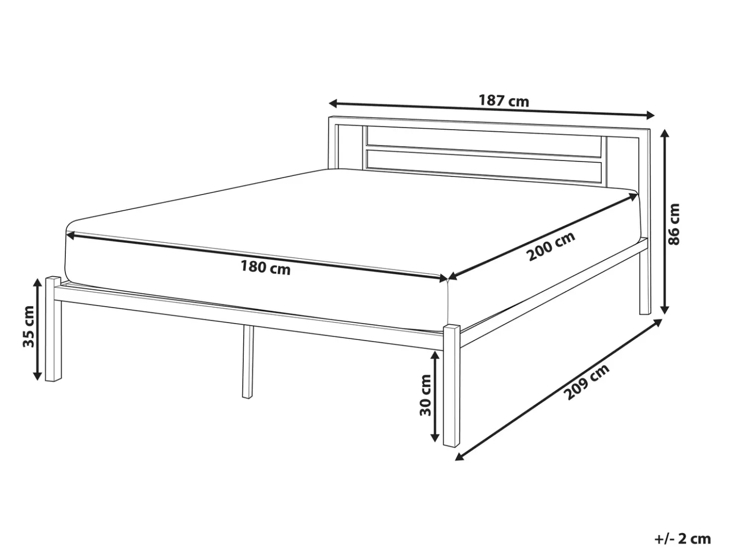 Letto Metallo CUSSET 180 x 200 cm Bianco