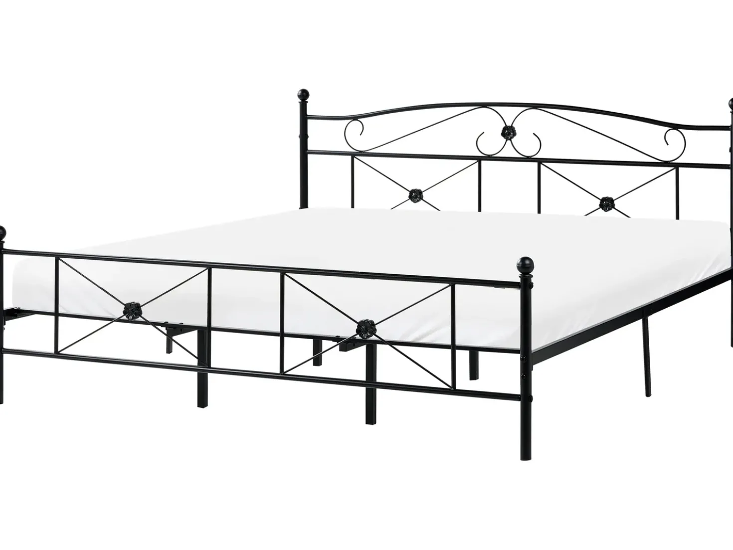 Letto Metallo RODEZ 180 x 200 cm Nero
