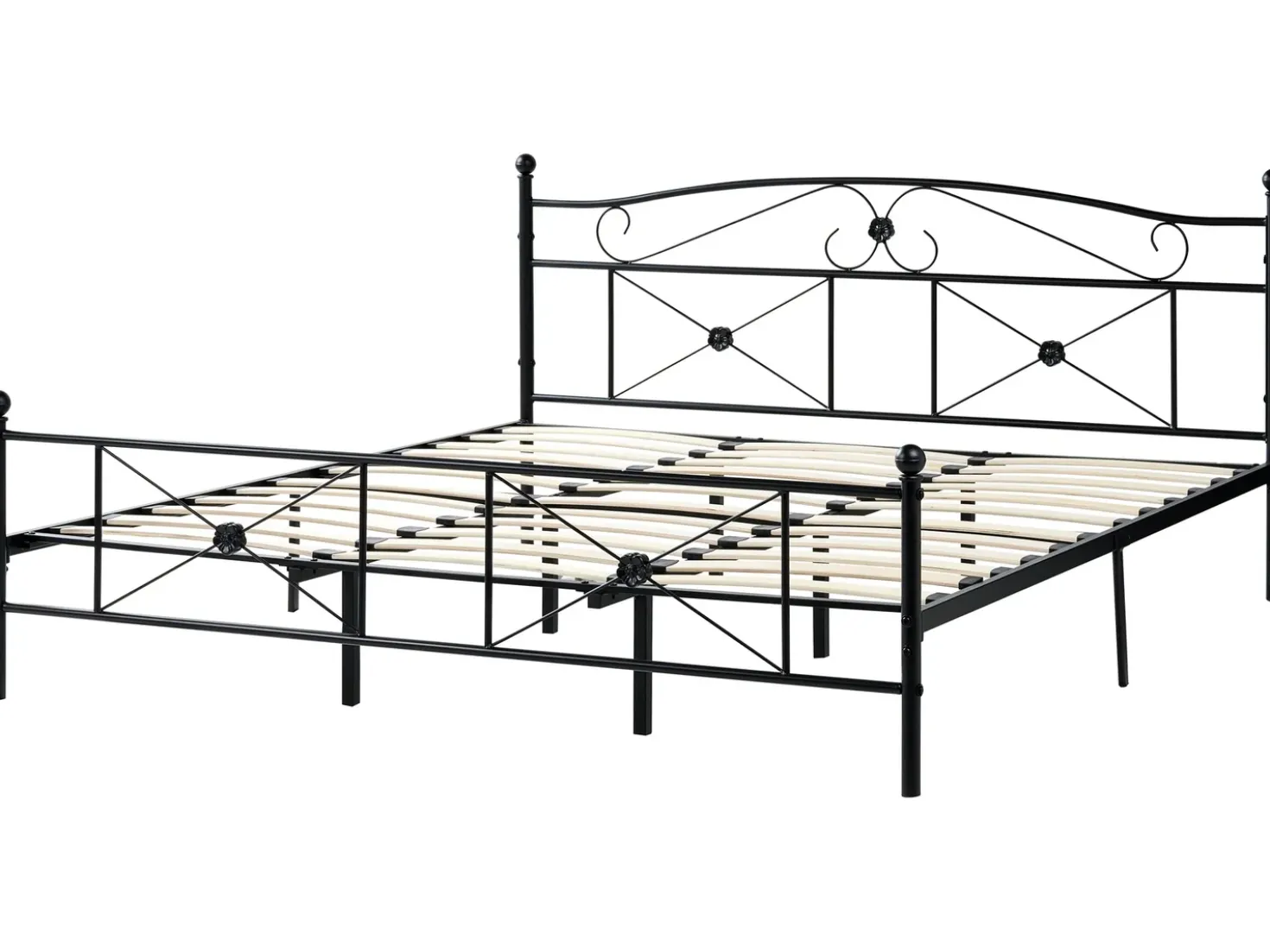 Letto Metallo RODEZ 180 x 200 cm Nero