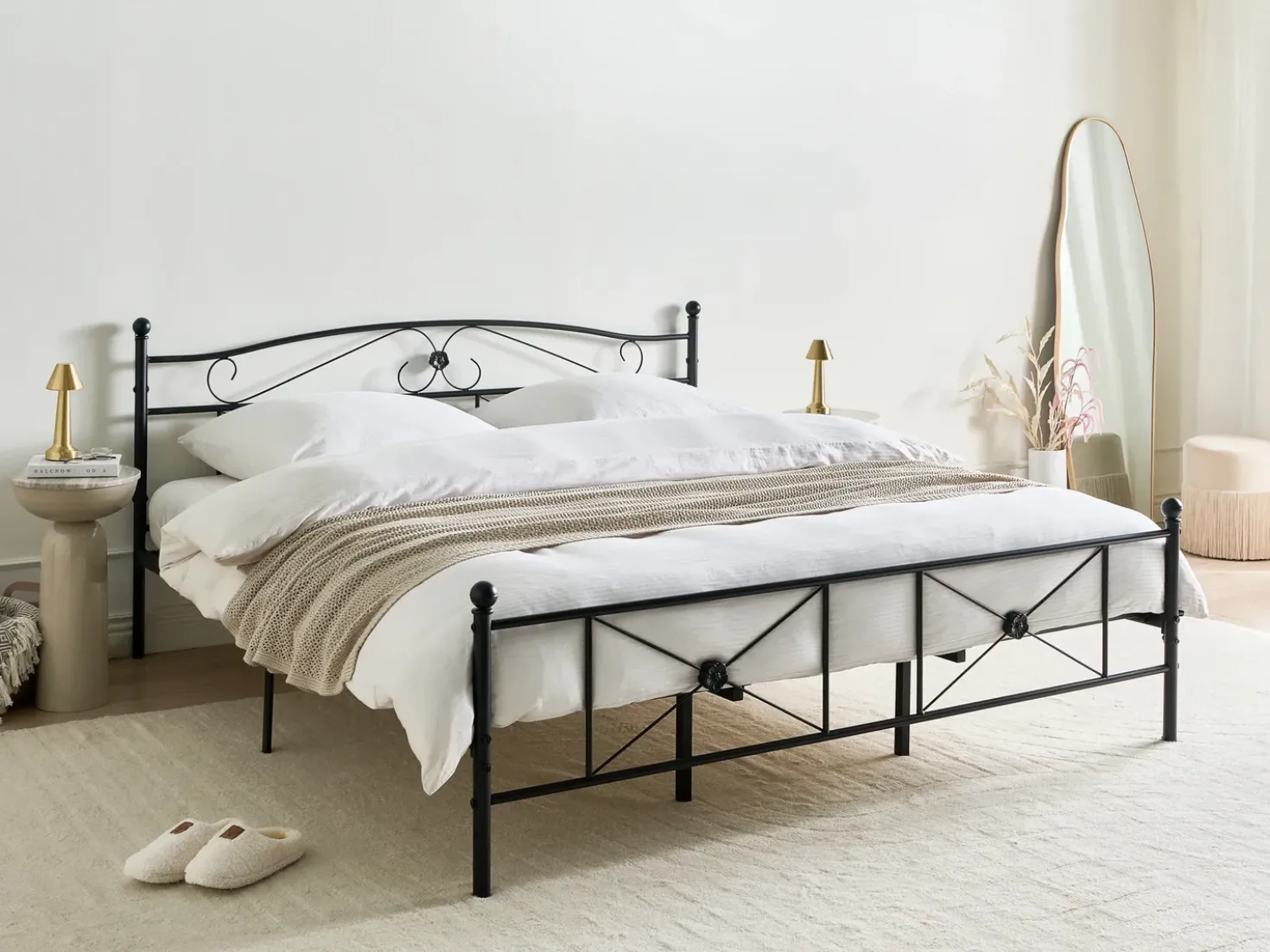 Letto Metallo RODEZ 180 x 200 cm Nero