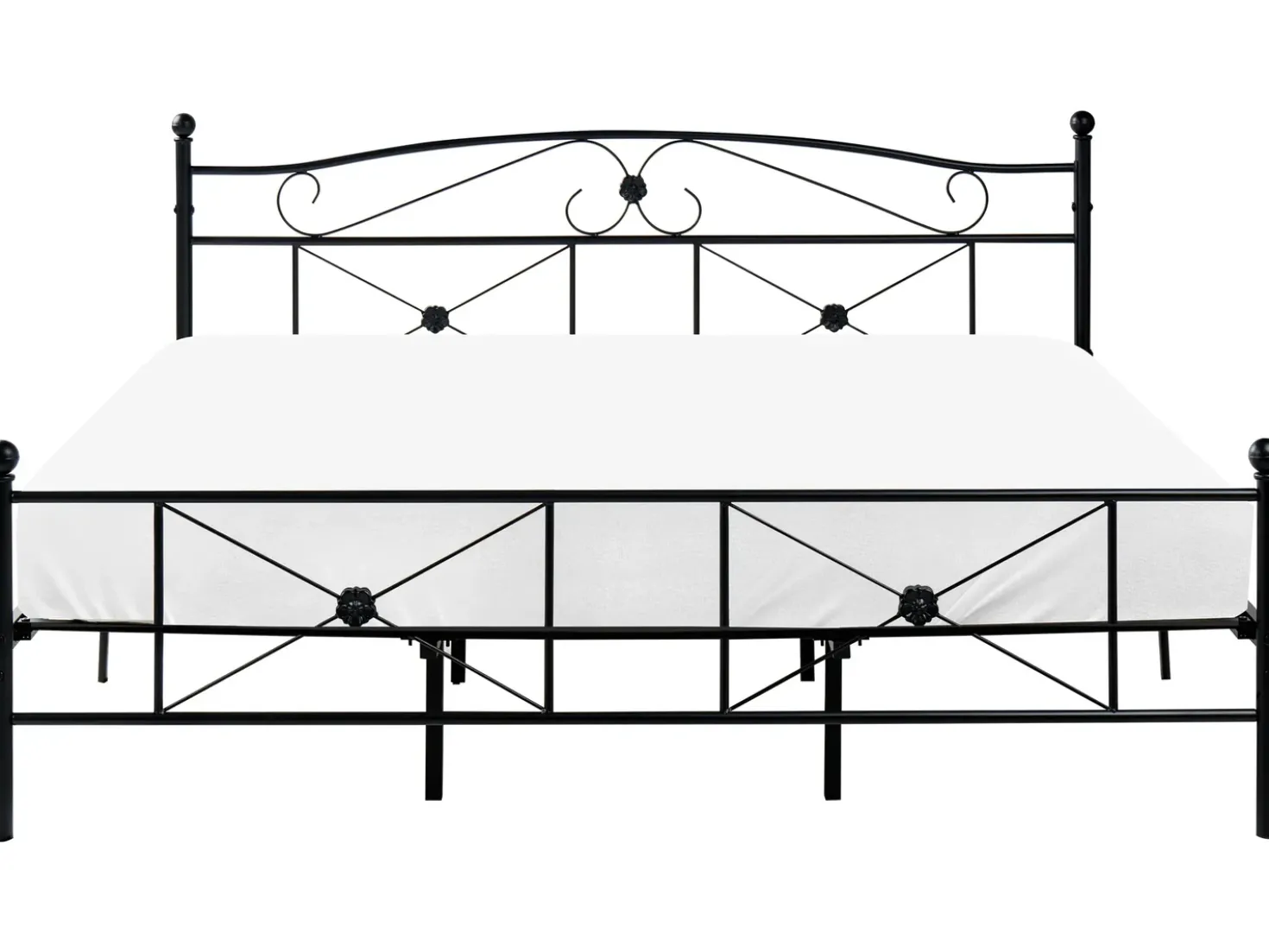 Letto Metallo RODEZ 180 x 200 cm Nero