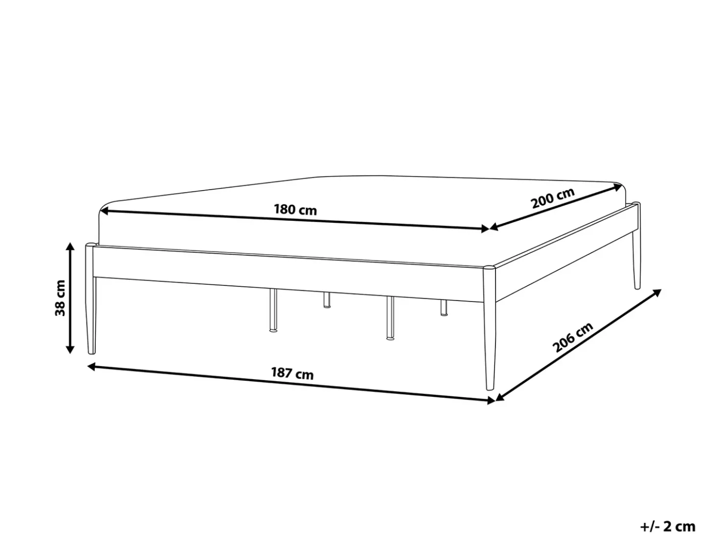 Letto Metallo VAURS 180 x 200 cm Nero