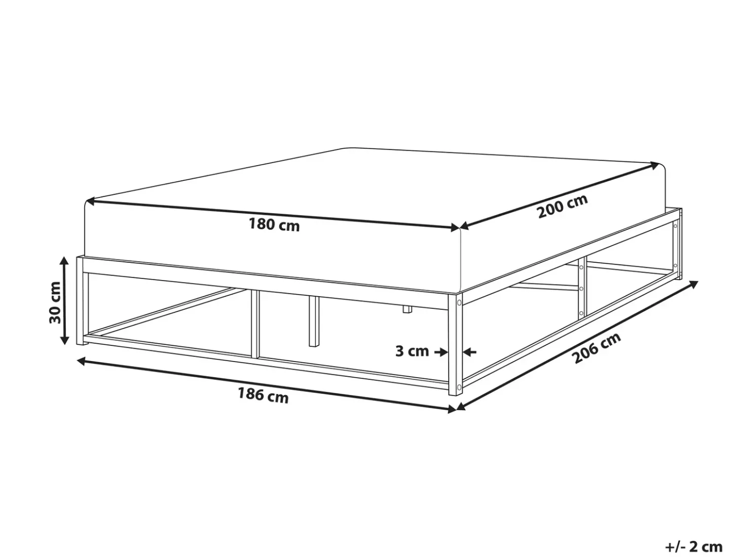 Letto Metallo VIRY 180 x 200 cm Bianco