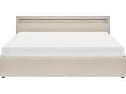Letto ottomana con LED Tessuto ARMELLE 180 x 200 cm Beige