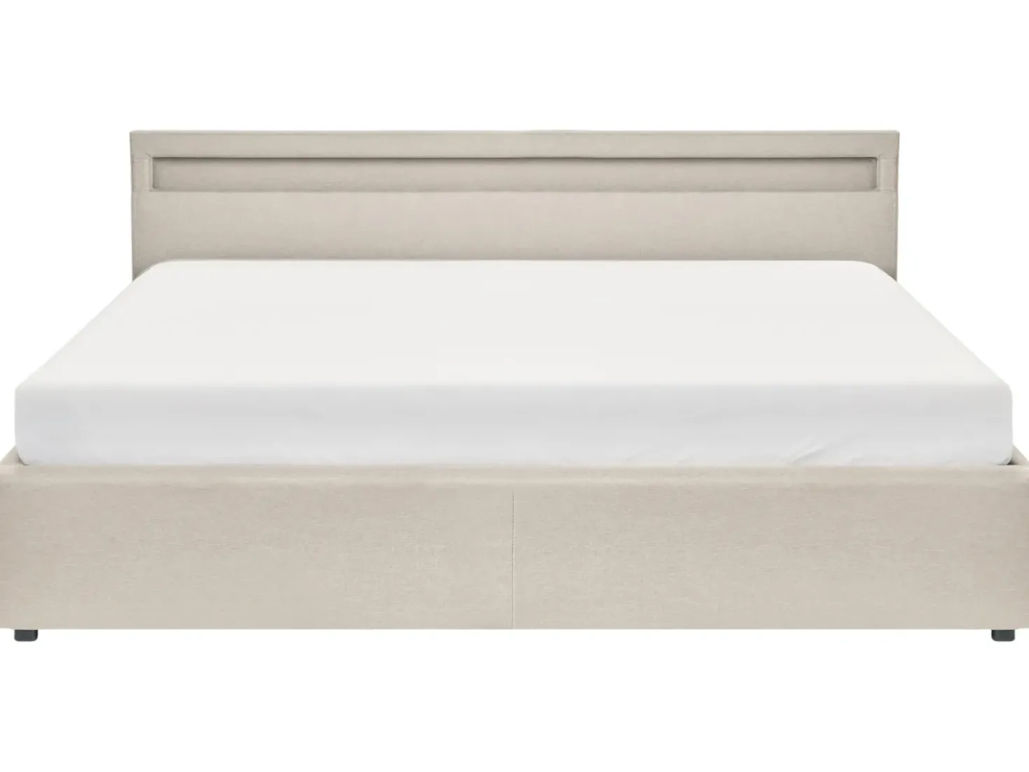 Letto ottomana con LED Tessuto ARMELLE 180 x 200 cm Beige