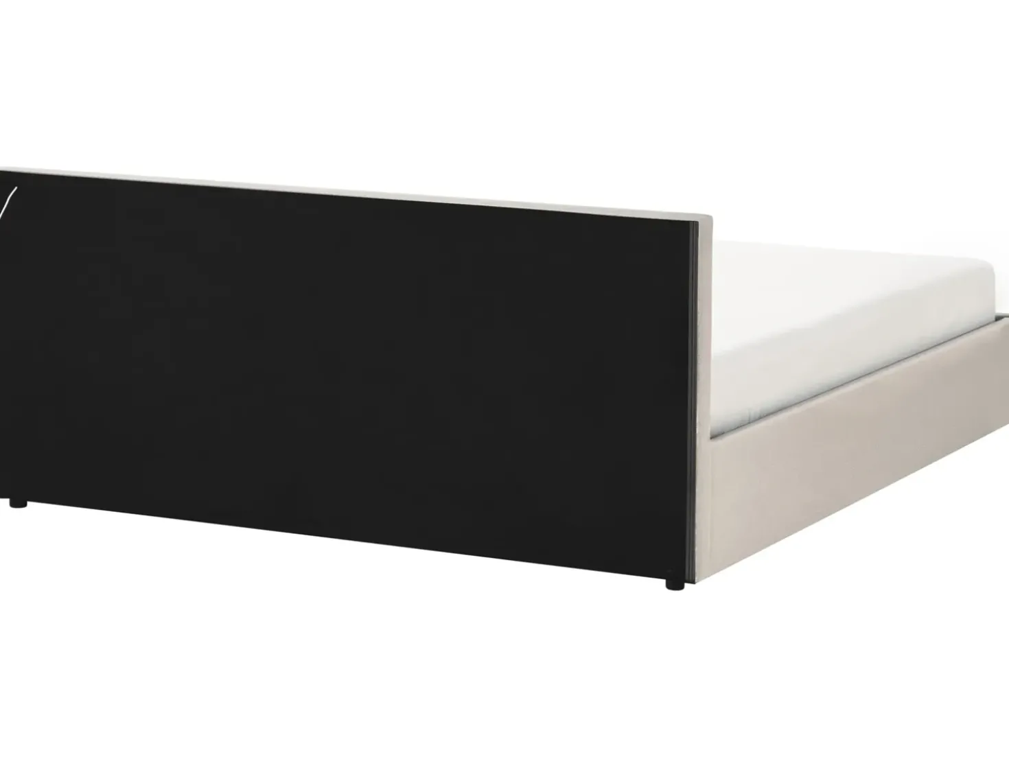 Letto ottomana con LED Tessuto ARMELLE 180 x 200 cm Beige