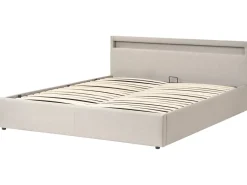 Letto ottomana con LED Tessuto ARMELLE 180 x 200 cm Beige