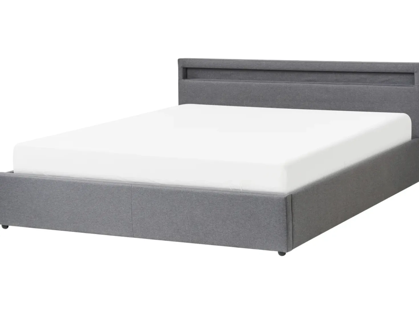 Letto ottomana con LED Tessuto ARMELLE 180 x 200 cm Grigio scuro