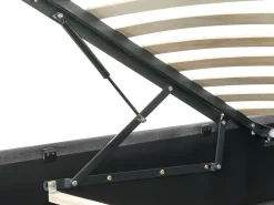 Letto ottomana con LED Tessuto ARMELLE 180 x 200 cm Grigio scuro
