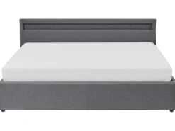 Letto ottomana con LED Tessuto ARMELLE 180 x 200 cm Grigio scuro