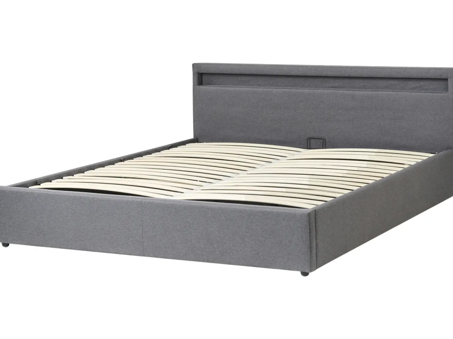 Letto ottomana con LED Tessuto ARMELLE 180 x 200 cm Grigio scuro