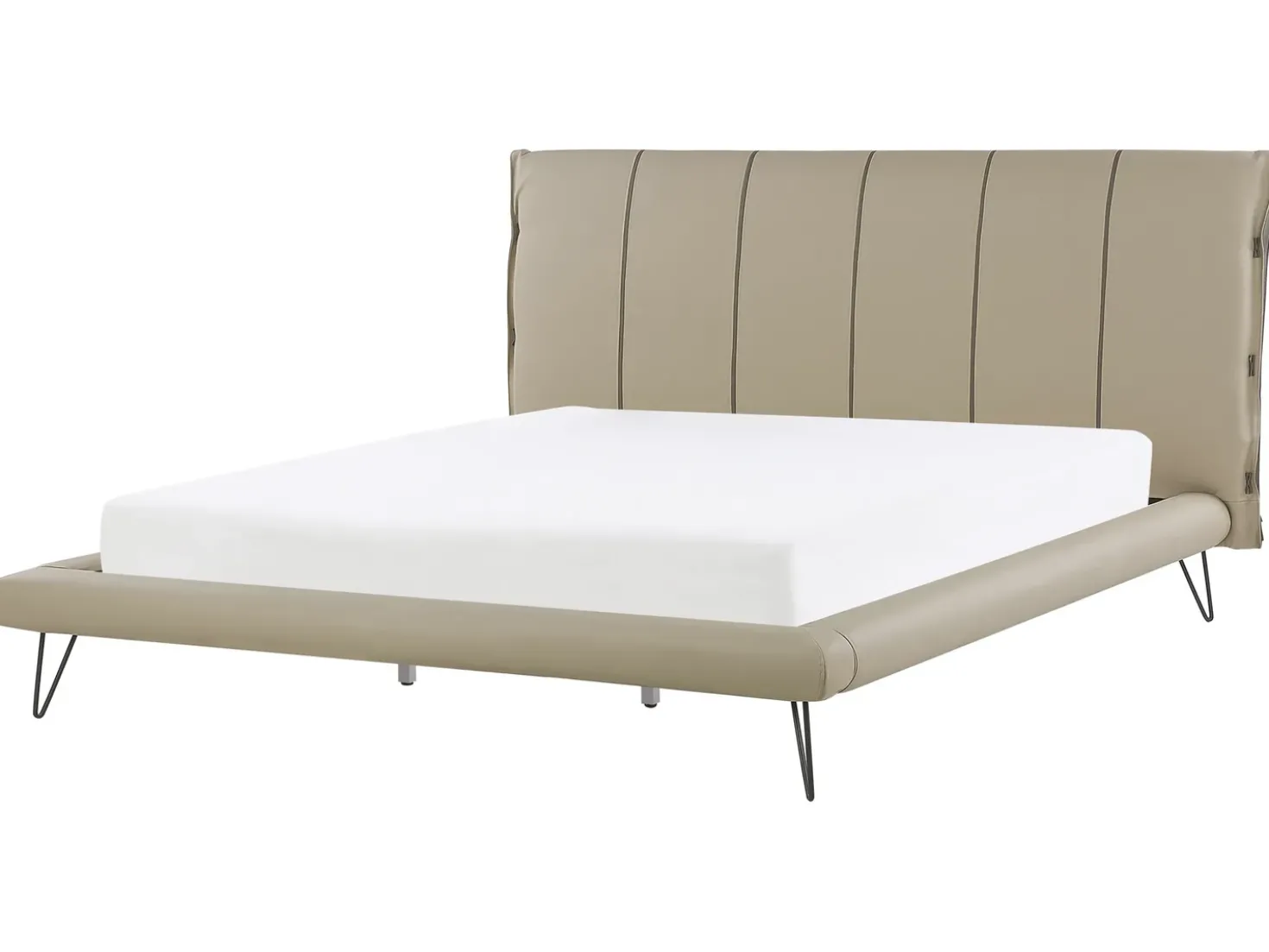 Letto Pelle sintetica BETIN 180 x 200 cm Beige sabbia
