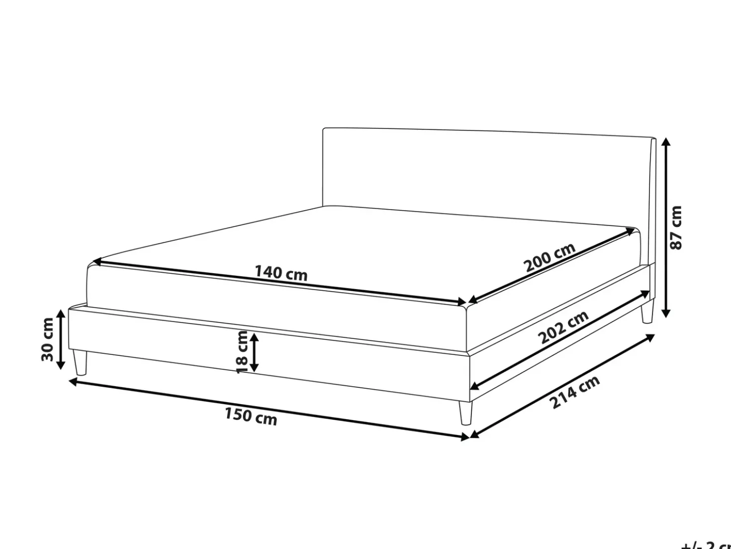 Letto Pelle sintetica FITOU 140 x 200 cm Marrone