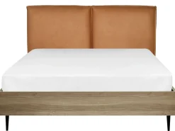 Letto Pelle sintetica LIMANTON 140 x 200 cm Marrone dorato