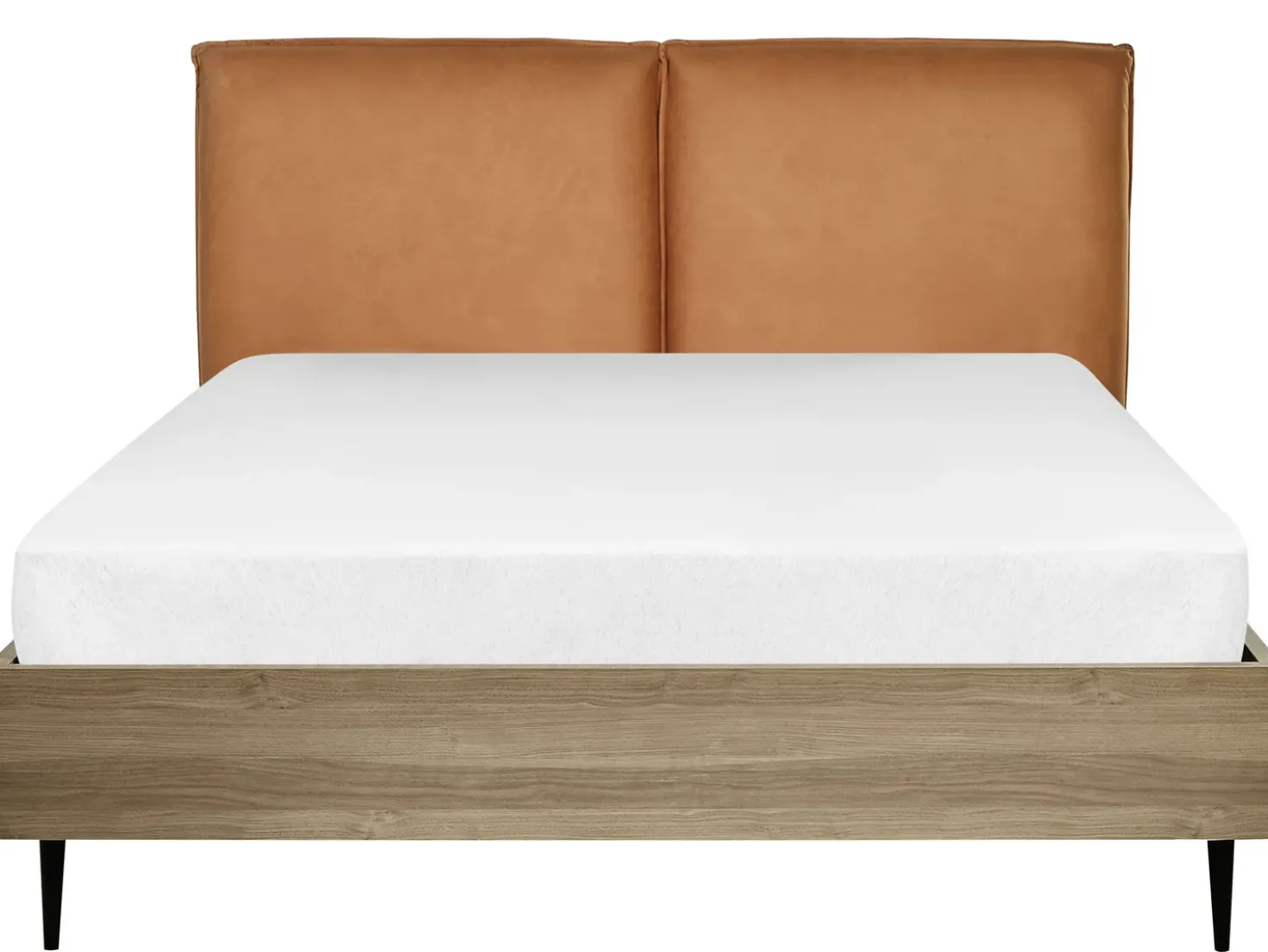 Letto Pelle sintetica LIMANTON 140 x 200 cm Marrone dorato