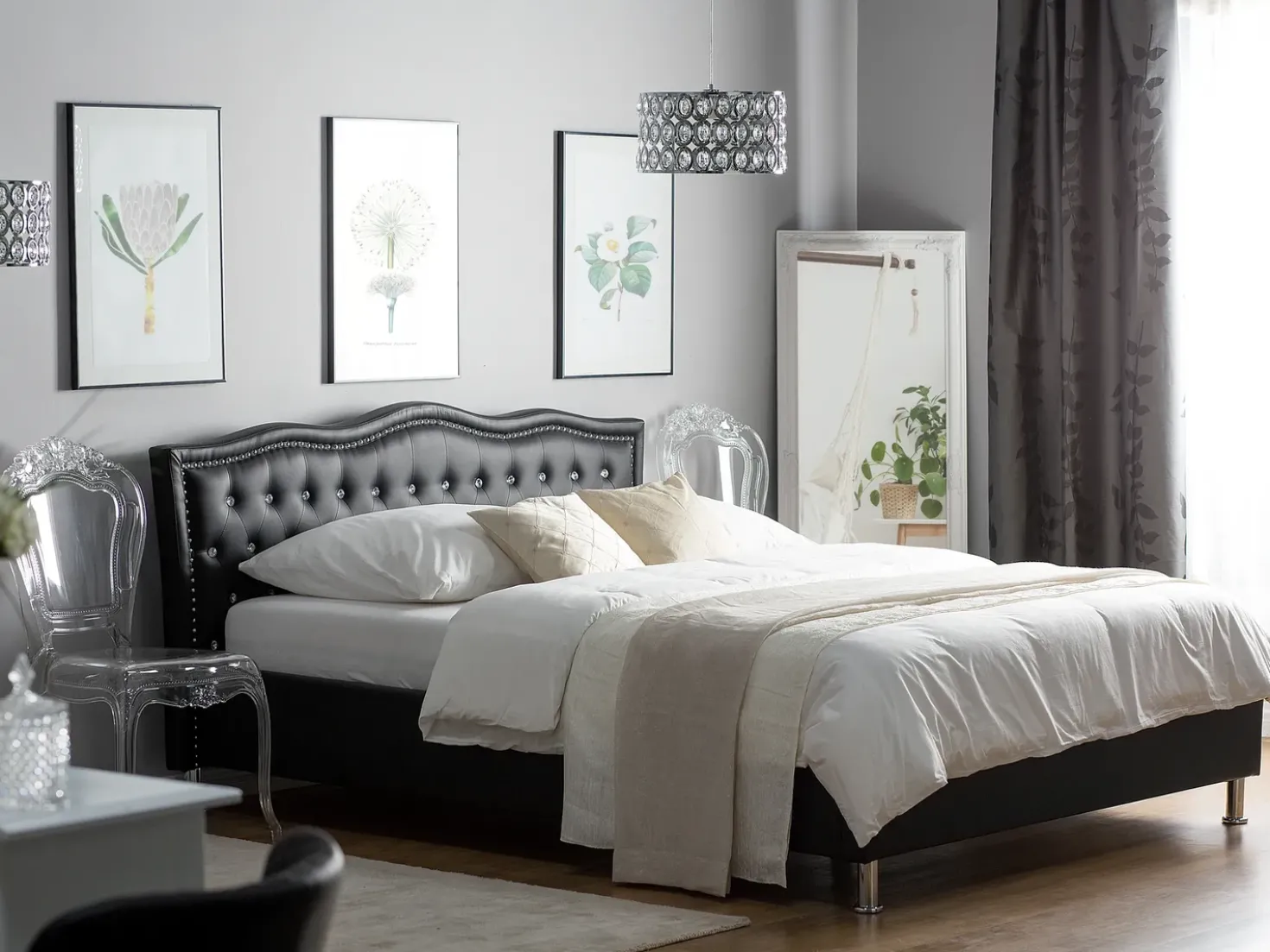 Letto Pelle sintetica METZ 160 x 200 cm Nero