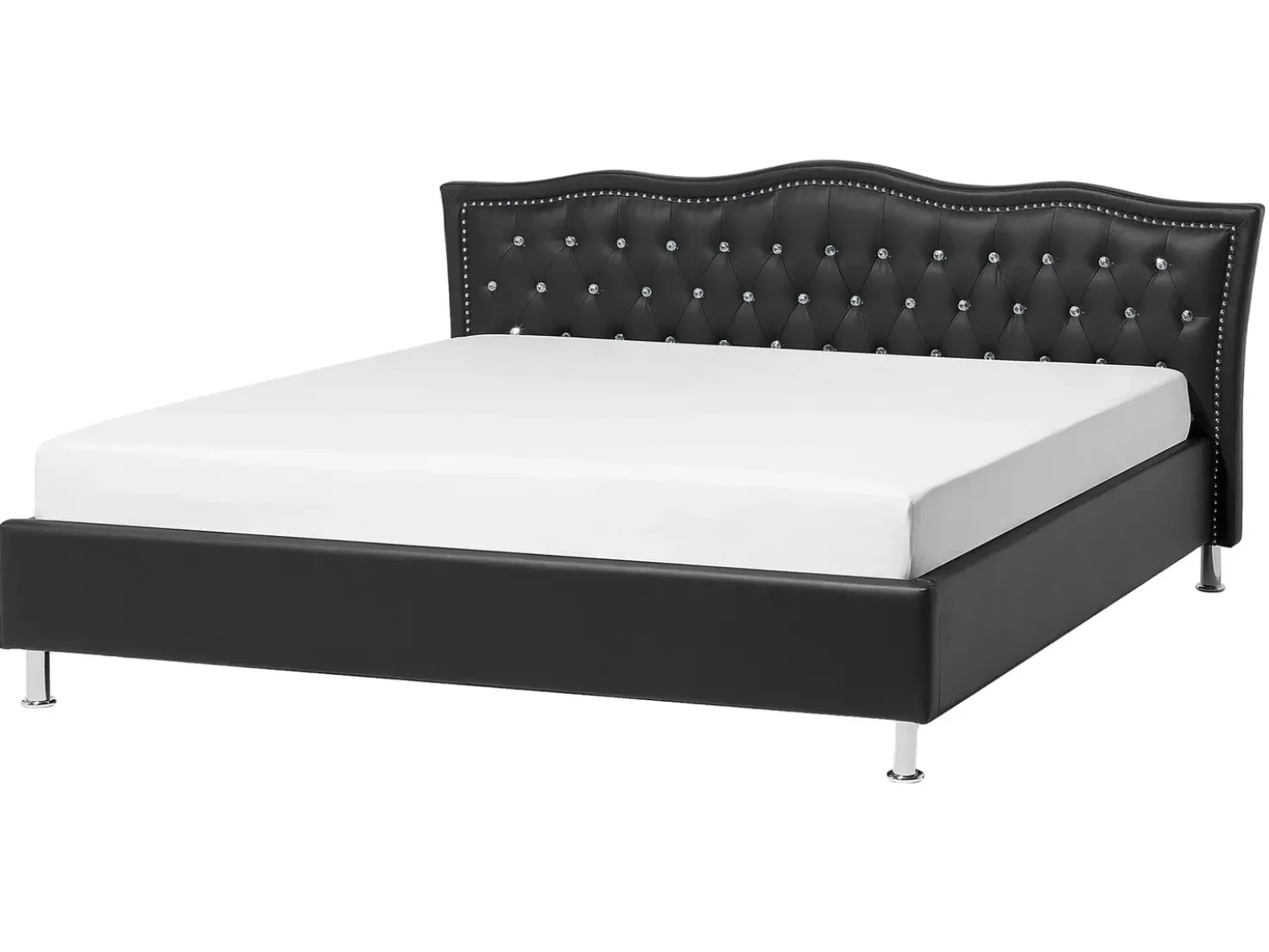 Letto Pelle sintetica METZ 160 x 200 cm Nero