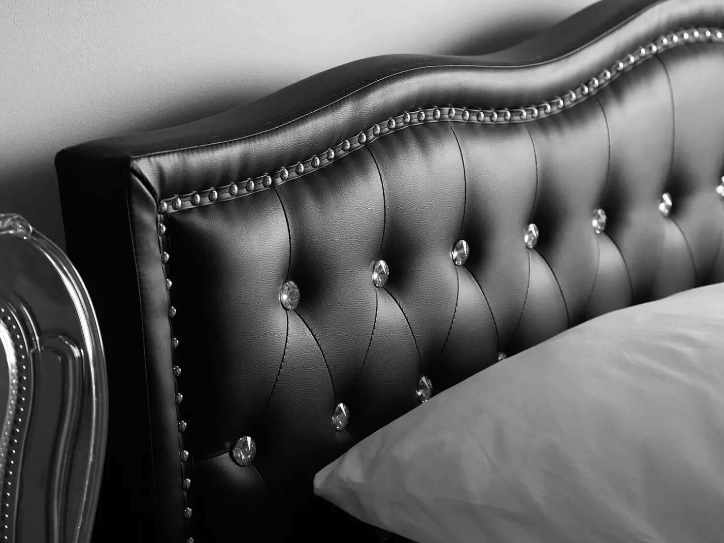 Letto Pelle sintetica METZ 160 x 200 cm Nero