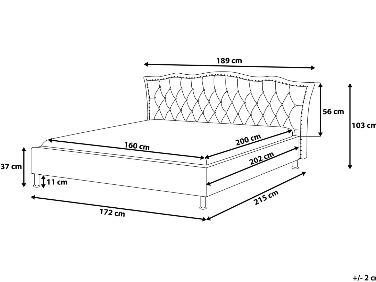 Letto Pelle sintetica METZ 160 x 200 cm Nero