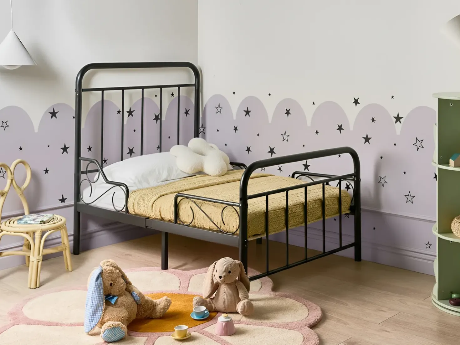 Letto per bambini allungabile Metallo ANAIS 90 x 200 cm Nero