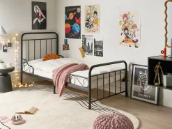 Letto per bambini allungabile Metallo ANAIS 90 x 200 cm Nero