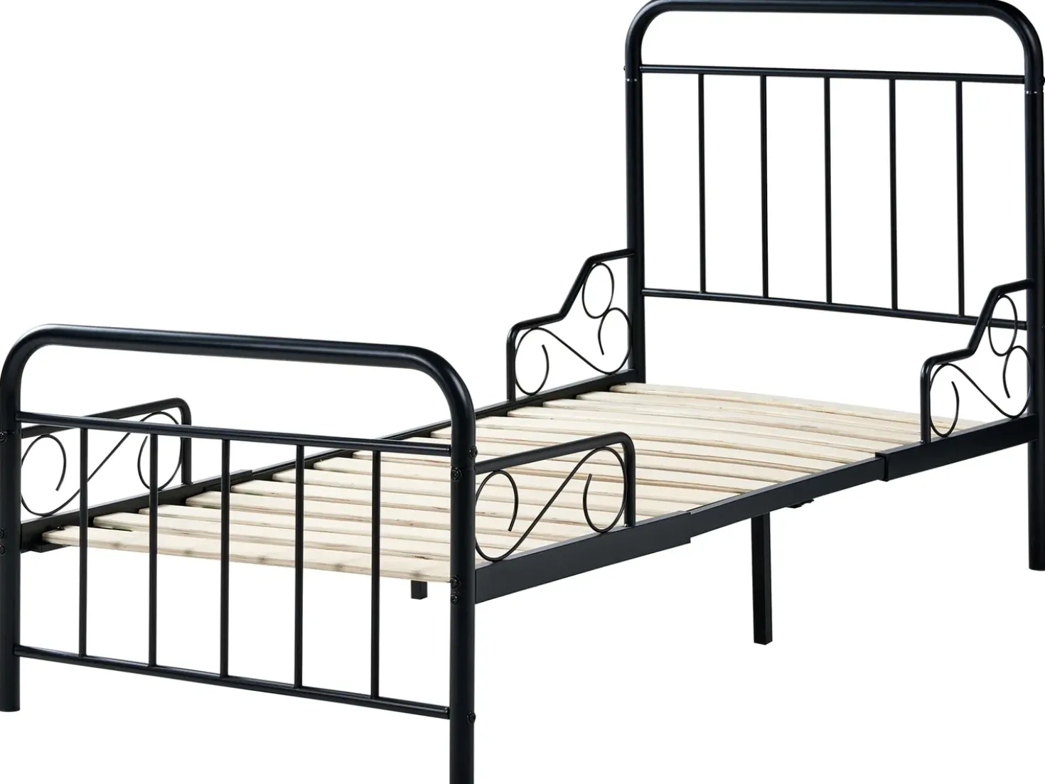 Letto per bambini allungabile Metallo ANAIS 90 x 200 cm Nero