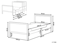 Letto per bambini allungabile Legno di pino MONTIGNY 90 x 200 cm Marrone chiaro